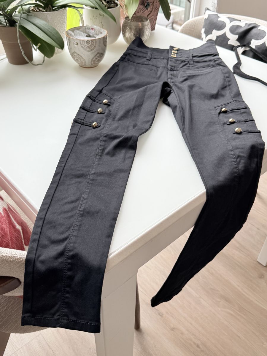 Bebe High-Waisted Military Button Pants