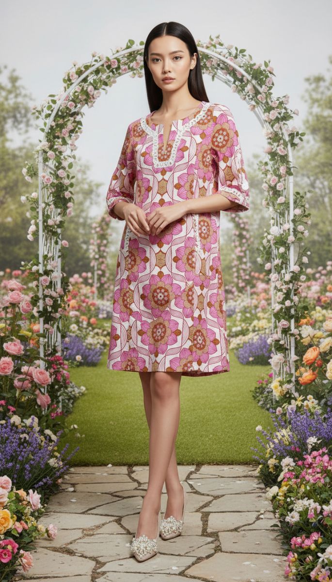 Tibi New York pink floral blouse with vintage