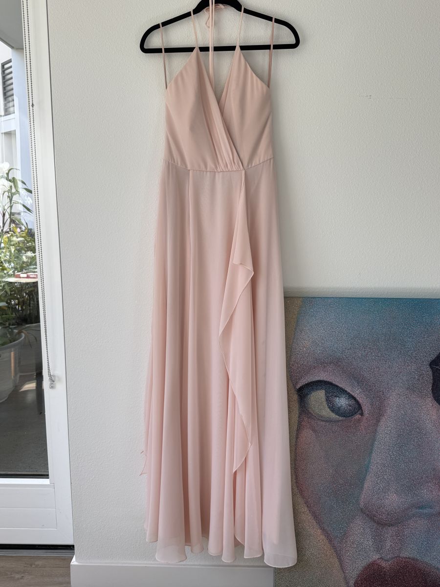 Soft Blush Wrap Maxi Dress – AMSALE Size 8