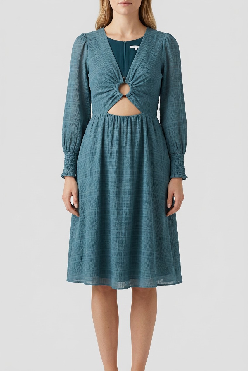 Tularosa Teal Dress with Cutout