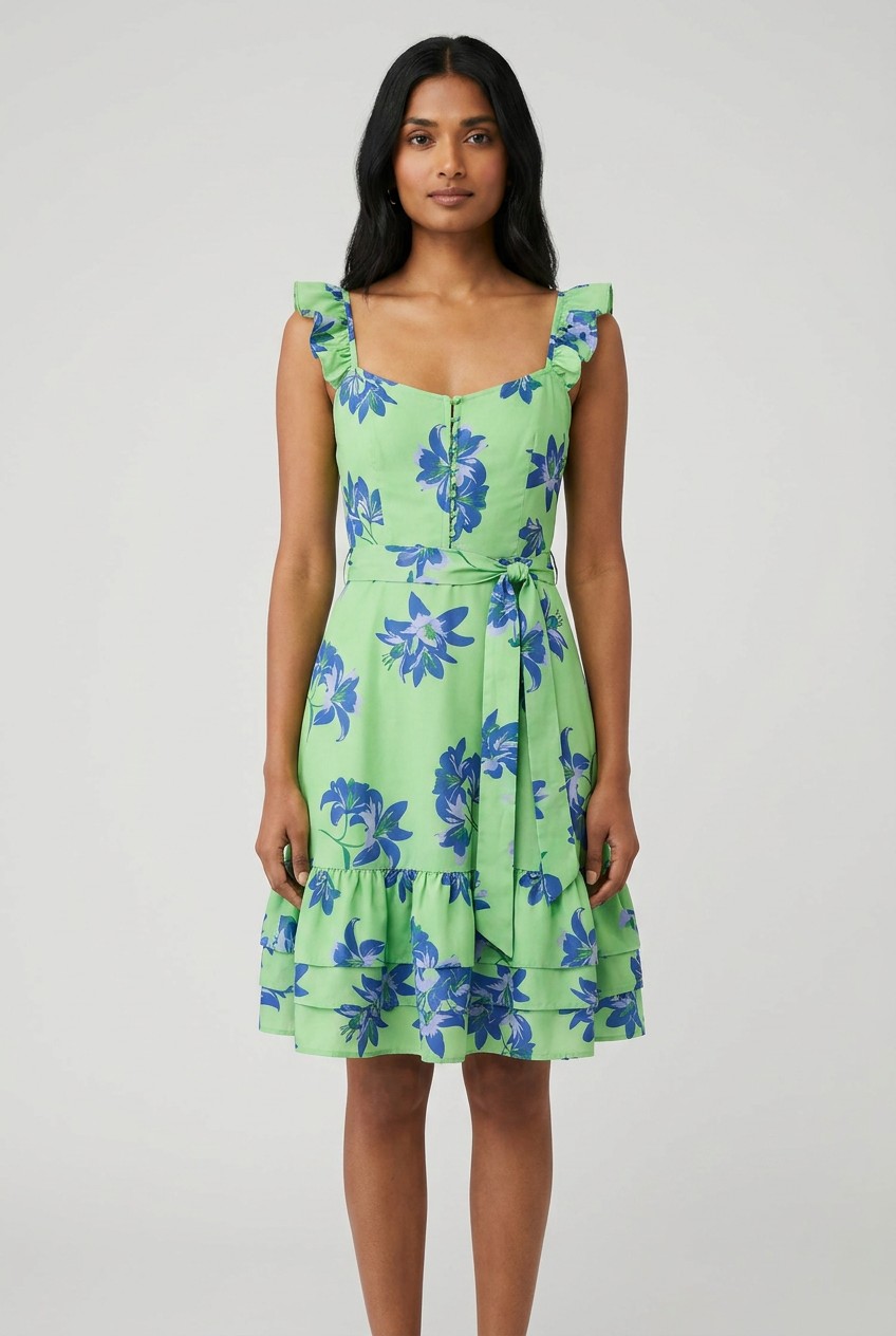 LIKELY Green Floral Dress