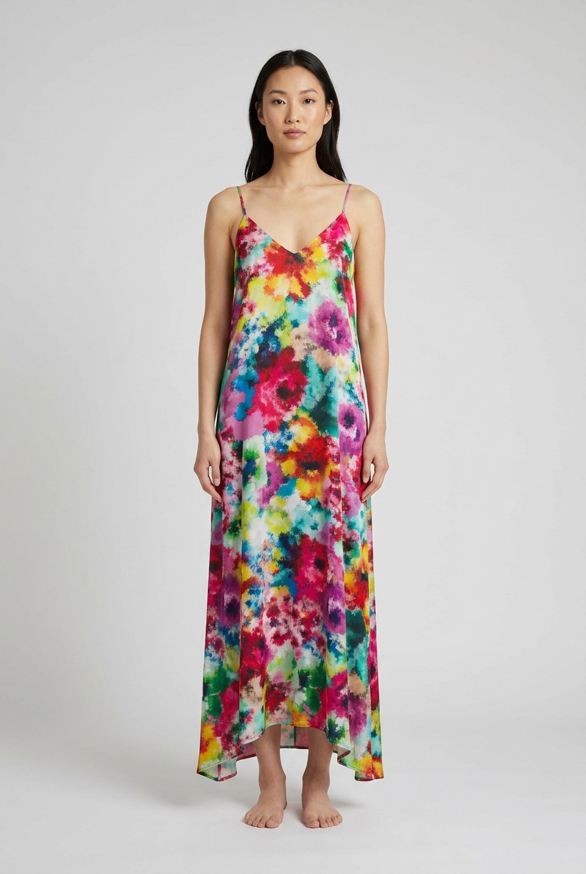 Nicole Miller Colorful Floral Maxi Dress
