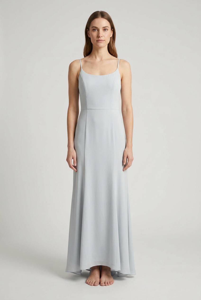 Amsale Beatrix Crepe Gown in Ice Blue
